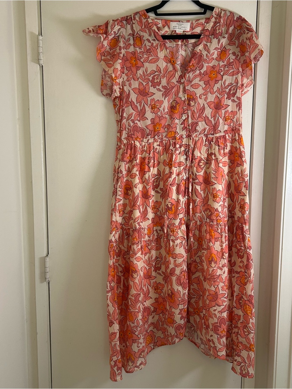Birds of Paradis by Trovata Tea Rose floral print Midi Dress